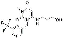 6-[(3-Hydroxypropyl)amino]-3-methyl-1-[3-(trifluoromethyl)benzyl]pyrimidine-2,4(1H,3H)-dione 结构式