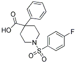 1-(4-氟苯基)磺酰基-4-苯基-4-哌啶甲酸 结构式