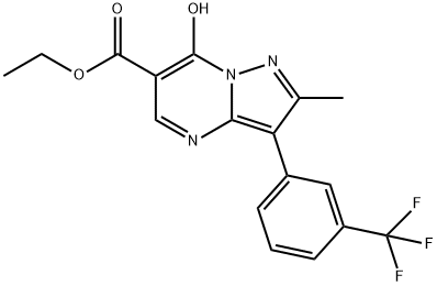 乙基 7-羟基-2-甲基-3-[3-(三氟甲基)-苯基]吡唑并[1,5-A]嘧啶-6-羧酸酯 结构式