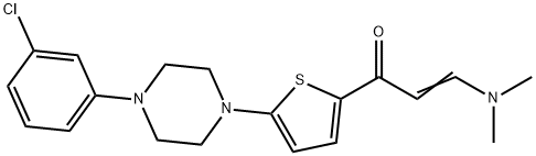 (E)-1-(5-[4-(3-CHLOROPHENYL)PIPERAZINO]-2-THIENYL)-3-(DIMETHYLAMINO)-2-PROPEN-1-ONE 结构式