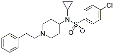 4-CHLORO-N-CYCLOPROPYL-N-(1-(2-PHENYLETHYL)PIPERIDIN-4-YL)BENZENESULFONAMIDE 结构式