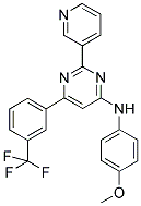 N-(4-METHOXYPHENYL)-2-PYRIDIN-3-YL-6-[3-(TRIFLUOROMETHYL)PHENYL]PYRIMIDIN-4-AMINE 结构式