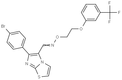6-(4-Bromophenyl)imidazo[2,1-b][1,3]thiazole-5-carbaldehyde O-(2-[3-(trifluoromethyl)phenoxy]ethyl)oxime 结构式