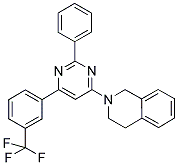 2-[2-PHENYL-6-(3-TRIFLUOROMETHYL-PHENYL)-PYRIMIDIN-4-YL]-1,2,3,4-TETRAHYDRO-ISOQUINOLINE 结构式