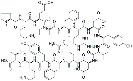 H-Pro-Lys-Glu-Pro-Phe-Arg-Asp-Tyr-Val-Asp-Arg-Phe-Tyr-Lys-Thr-OH 结构式