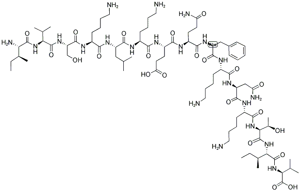 H-ILE-VAL-SER-LYS-LEU-LYS-GLU-GLN-PHE-LYS-ASN-LYS-THR-ILE-VAL-OH 结构式