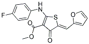 METHYL (5Z)-2-[(4-FLUOROPHENYL)AMINO]-5-(2-FURYLMETHYLENE)-4-OXO-4,5-DIHYDROTHIOPHENE-3-CARBOXYLATE 结构式