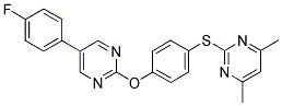 2-[(4-([5-(4-FLUOROPHENYL)PYRIMIDIN-2-YL]OXY)PHENYL)THIO]-4,6-DIMETHYLPYRIMIDINE 结构式