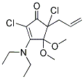 5-ALLYL-2,5-DICHLORO-3-(DIETHYLAMINO)-4,4-DIMETHOXYCYCLOPENT-2-EN-1-ONE 结构式