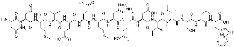 H-ASN-ASN-MET-VAL-GLU-GLN-MET-HIS-GLU-ASP-ILE-ILE-SER-LEU-TRP-OH 结构式