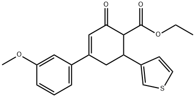 ETHYL 4-(3-METHOXYPHENYL)-2-OXO-6-(3-THIENYL)-3-CYCLOHEXENE-1-CARBOXYLATE 结构式