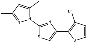 4-(3-BROMO-2-THIENYL)-2-(3,5-DIMETHYL-1H-PYRAZOL-1-YL)-1,3-THIAZOLE 结构式