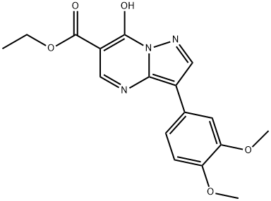 ETHYL 3-(3,4-DIMETHOXYPHENYL)-7-HYDROXYPYRAZOLO[1,5-A]PYRIMIDINE-6-CARBOXYLATE 结构式