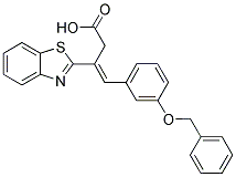 3-BENZOTHIAZOL-2-YL-4-(3-BENZYLOXY-PHENYL)-BUT-3-ENOIC ACID 结构式