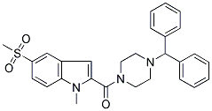 1-(DIPHENYLMETHYL)-4-[(1-METHYL-5-(METHYLSULPHONYL)-1H-INDOL-2-YL)CARBONYL]PIPERAZINE 结构式