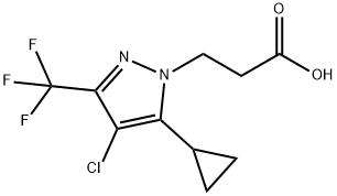 3-[4-氯-5-环丙基-3-(三氟甲基)-1H-吡唑-1-基]丙酸 结构式