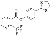 2-[4-[[2-(TRIFLUOROMETHYL)PYRIDIN-3-YL]CARBONYLOXY]PHENYL]1,3-DITHIOLANE 结构式