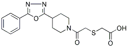 2-[2-OXO-2-(4-(5-PHENYL-1,3,4-OXADIAZOL-2-YL)PIPERIDIN-1-YL)ETHYLTHIO]ACETIC ACID 结构式