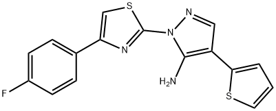 1-[4-(4-FLUOROPHENYL)-1,3-THIAZOL-2-YL]-4-(2-THIENYL)-1H-PYRAZOL-5-AMINE 结构式