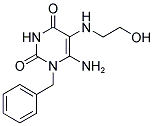 6-AMINO-1-BENZYL-5-(2-HYDROXY-ETHYLAMINO)-1H-PYRIMIDINE-2,4-DIONE 结构式