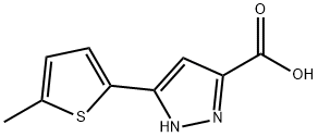 3-(5-METHYL-2-THIENYL)-1H-PYRAZOLE-5-CARBOXYLIC ACID 结构式