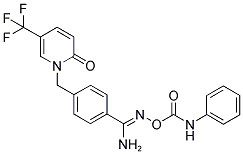 1-[4-(1-AMINO-5-PHENYL-2,5-DIAZA-3-OXA-4-OXOPENT-1-EN-1-YL)BENZYL]-5-(TRIFLUOROMETHYL)-2-PYRIDONE 结构式