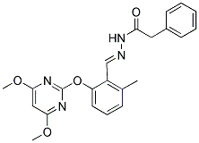 N-[1-AZA-2-[2-[(4,6-DIMETHOXYPYRIMIDIN-2-YL)OXY]-6-METHYLPHENYL]ETHENYL]PHENYLACETAMIDE 结构式