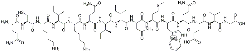 H-Gln-Cys-Lys-Ile-Lys-Gln-Ile-Ile-Asn-Met-Trp-Gln-Glu-Val-Gly-OH 结构式