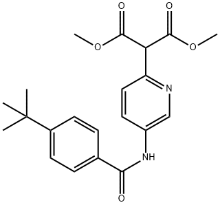 2-(5-(4-(叔丁基)苯甲酰氨基)吡啶-2-基)丙二酸二甲酯 结构式