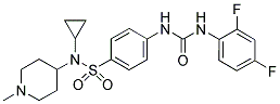 N-[4-(((CYCLOPROPYL(1-METHYLPIPERIDIN-4-YL))AMINO)SULPHONYL)PHENYL]-N'-(2,4-DIFLUOROPHENYL)UREA 结构式