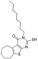 2-MERCAPTO-3-OCTYL-3,5,6,7,8,9-HEXAHYDRO-10-THIA-1,3-DIAZA-BENZO[A]AZULEN-4-ONE 结构式
