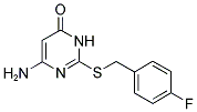 6-AMINO-2-(4-FLUORO-BENZYLSULFANYL)-3H-PYRIMIDIN-4-ONE 结构式