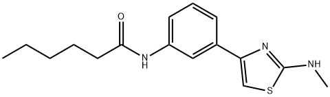 N-(3-[2-(METHYLAMINO)-1,3-THIAZOL-4-YL]PHENYL)HEXANAMIDE 结构式