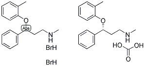 (R)-N-METHYL-GAMMA-(2-METHYLPHENOXY)BENZENEPROPANAMINE HYDROBROMIDE-HEMICARBONATE SALT 结构式