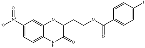 2-(7-NITRO-3-OXO-3,4-DIHYDRO-2H-1,4-BENZOXAZIN-2-YL)ETHYL 4-IODOBENZENECARBOXYLATE 结构式