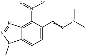 (E)-N,N-DIMETHYL-2-(1-METHYL-4-NITRO-1H-1,2,3-BENZOTRIAZOL-5-YL)-1-ETHENAMINE 结构式