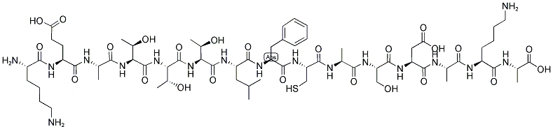 H-LYS-GLU-ALA-THR-THR-THR-LEU-PHE-CYS-ALA-SER-ASP-ALA-LYS-ALA-OH 结构式