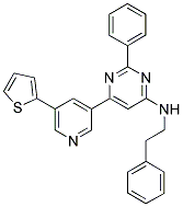 PHENETHYL-[2-PHENYL-6-(5-THIOPHEN-2-YL-PYRIDIN-3-YL)-PYRIMIDIN-4-YL]-AMINE 结构式