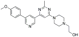 2-(4-(6-[5-(4-METHOXY-PHENYL)-PYRIDIN-3-YL]-2-METHYL-PYRIMIDIN-4-YL)-PIPERAZIN-1-YL)-ETHANOL 结构式