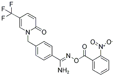 1-[4-[1-Amino-2-aza-3-(2-nitrobenzoyl)-3-oxaprop-1-en-1-yl]benzyl]-5-(trifluoromethyl)-2-pyridone 结构式