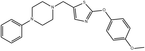 1-([2-(4-METHOXYPHENOXY)-1,3-THIAZOL-5-YL]METHYL)-4-PHENYLPIPERAZINE 结构式