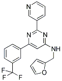 N-(2-FURYLMETHYL)-2-PYRIDIN-3-YL-6-[3-(TRIFLUOROMETHYL)PHENYL]PYRIMIDIN-4-AMINE 结构式