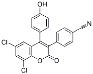 6,8-DICHLORO-3-CYANO-4-(4'-HYDROXYPHENYL)COUMARIN 结构式