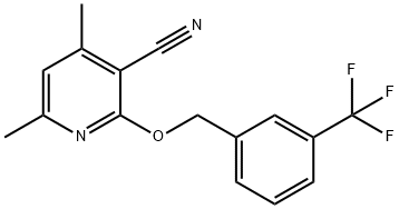 4,6-DIMETHYL-2-([3-(TRIFLUOROMETHYL)BENZYL]OXY)NICOTINONITRILE 结构式