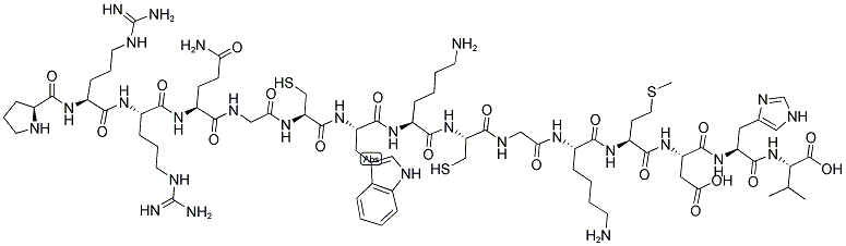 H-PRO-ARG-ARG-GLN-GLY-CYS-TRP-LYS-CYS-GLY-LYS-MET-ASP-HIS-VAL-OH 结构式