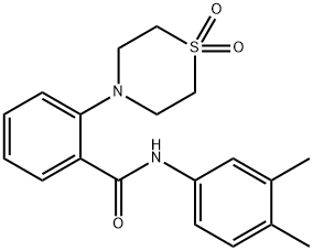 N-(3,4-DIMETHYLPHENYL)-2-(1,1-DIOXO-1LAMBDA6,4-THIAZINAN-4-YL)BENZENECARBOXAMIDE 结构式