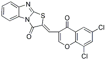 (2Z)-2-[(6,8-DICHLORO-4-OXO-4H-CHROMEN-3-YL)METHYLENE][1,3]THIAZOLO[3,2-A]BENZIMIDAZOL-3(2H)-ONE 结构式