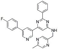 (6-[5-(4-FLUORO-PHENYL)-PYRIDIN-3-YL]-2-PHENYL-PYRIMIDIN-4-YL)-(5-METHYL-PYRAZIN-2-YLMETHYL)-AMINE 结构式