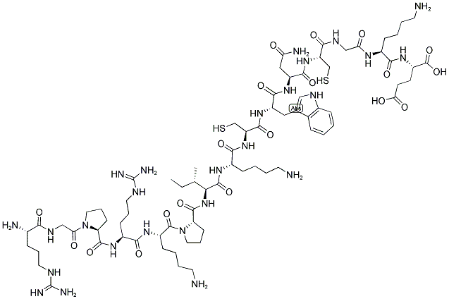 H-ARG-GLY-PRO-ARG-LYS-PRO-ILE-LYS-CYS-TRP-ASN-CYS-GLY-LYS-GLU-OH 结构式