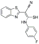 2-BENZOTHIAZOL-2-YL-3-(4-FLUORO-PHENYLAMINO)-3-MERCAPTO-ACRYLONITRILE 结构式